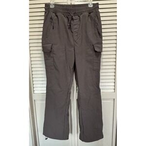 D/SET Active Cargo Pants Elastic/Tie Waist Size XL Pockets Lined Cord Hem Heavy